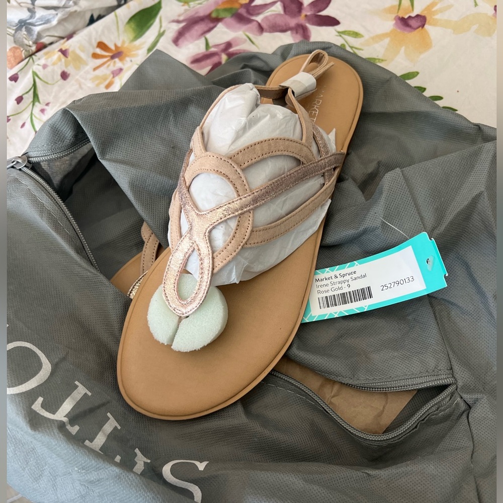 Market & Spruce Irene strappy sandals in rose gold Color size 9